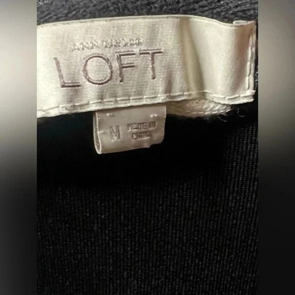 LOFT Cotton Striped Drawstring Sweatshirt, size Medium. - Picture 6 of 6